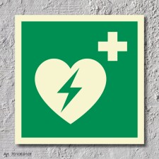 AED  Aufkleber Nachleuchtend  200 x 200 mm