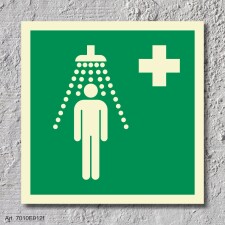 Notdusche  Aufkleber Nachleuchtend  200 x 200 mm