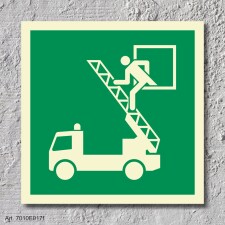 Rettungsausstieg  Aufkleber Nachleuchtend  200 x 200 mm