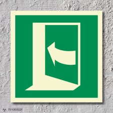 Drücken links  Aufkleber Nachleuchtend  200 x 200 mm