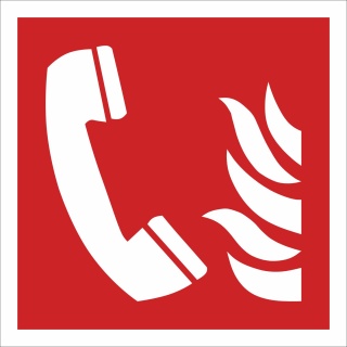 Brandmeldetelefon Brandschutzzeichen Symbol Aufkleber Nachleuchtend ASR A1.3 150 x 150 mm