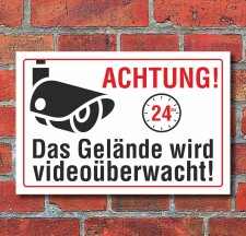 Schild Gelände videoüberwacht...