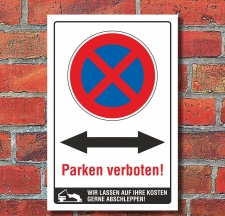 Schild Parken verboten Beide Richtungen Pfeil Halteverbot...
