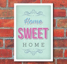 Schild Home sweet home Vintage Retro Shabby Design...