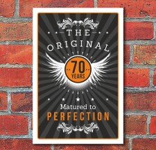 Schild Retro Vintage Geburtstag Geschenk 70er siebzig...