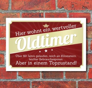 Schild Retro Vintage Geburtstag Geschenk Oldtimer 60 60er sechzig Alu-Verbund 450 x 300 mm