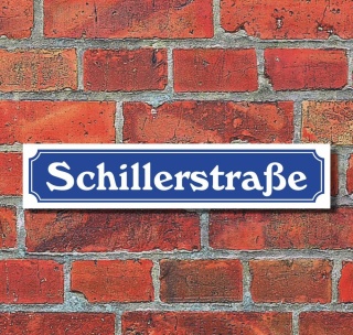 Schild im Stra&szlig;enschild Design Schillerstra&szlig;e 52 x 11 cm Alu-Verbund