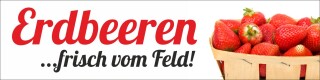 PVC Werbebanner Banner Plane "Erdbeeren" mit Ösen, 2000 x 500 mm