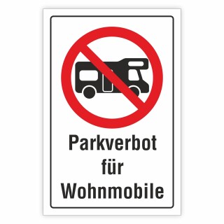 Parkverbotsschild für Wohnmobile
