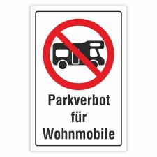 Parkverbotsschild für Wohnmobile