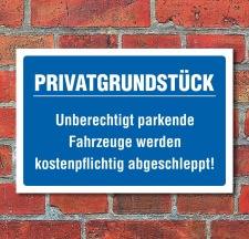 Schild Privatgrundst&uuml;ck Parkverbot parken verboten...