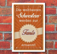 Schild Schwestern werden zur Tante befördert...