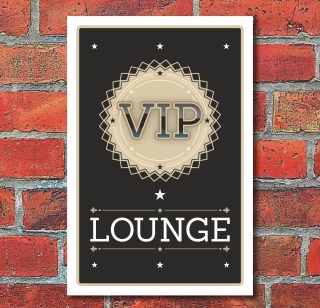 Schild VIP Lounge Ehrengast Gentleman Geschenk 3 mm Alu-Verbund 600 x 400 mm