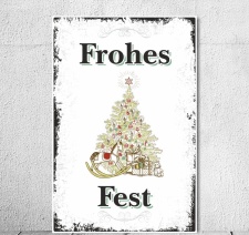 Schild Vintage Shabby Nostalgie &quot;Frohes Fest&quot;...