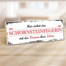 Vintage Shabby Holzschild "Hier wohnt eine...