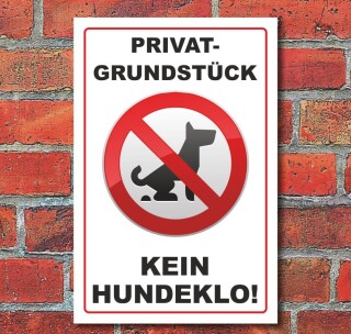 Schild Hunde, Hundeschild, Kein Hundeklo, Hund, 3 mm Alu-Verbund  600 x 400 mm