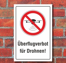 Schild Überflugverbot Drohnen Überflug verboten...