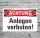 Schild Achtung Anlegen verboten Verbotsschild Hinweisschild 3 mm Alu-Verbund 300 x 200 mm