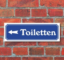 Schild im Stra&szlig;enschild-Design &quot;Toiletten...