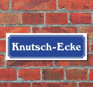 Schild im Stra&szlig;enschild-Design &quot;Knutsch-Ecke&quot; 30 x10 cm Alu-Verbund