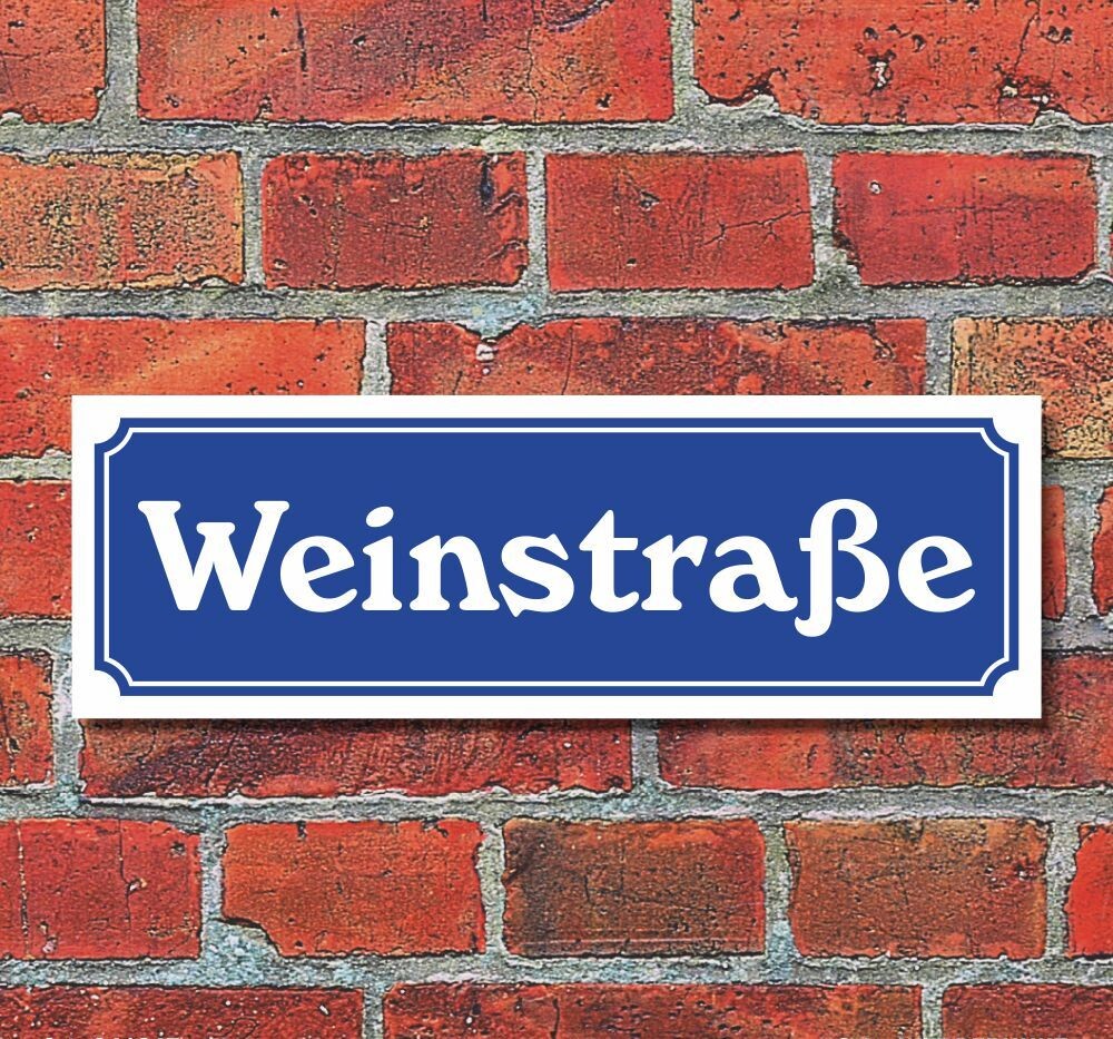 Produktbild von Weinstraßen-Schild Im Straßendesign – 52 X 11 Cm, 3 Mm Alu-Verbund, Von Werbedeal24