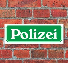 Schild im Stra&szlig;enschild-Design &quot;Polizei...