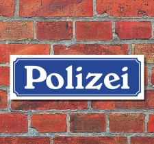 Schild im Stra&szlig;enschild-Design &quot;Polizei...