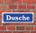 Schild im Straßenschild-Design "Dusche" 30 x10 cm Alu-Verbund