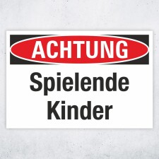 Schild Achtung Spielende Kinder Verbotsschild...