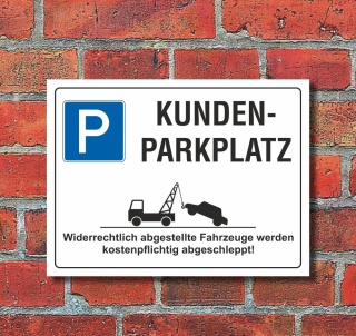 Schild Kundenparkplatz Parkverbot Halteverbot 200 x 150 mm 3 mm Alu-Verbund
