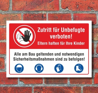 Schild Durchgang Zutritt verboten Hinweisschild Gefahrschild 3 mm Alu-Verbund