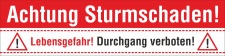 PVC-Werbebanner Sturm Orkan Stumschaden Betreten...