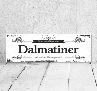 Schild Vintage Shabby Geschenk Holzschild Hundeschild DalmatinerT&uuml;rschild