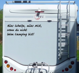 Aufkleber Alles Scheiße Alles Mist Wohnmobil Wohnwagen Camping Caravan Auto - 55 cm / Schwarz