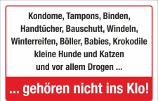 Schild Hinweisschild Kondome Tampons Windeln Babies Hunde...