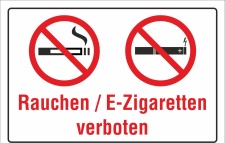 Schild Rauchen E-Zigaretten Vapen Vapes Dampfen verboten...