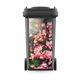 Mülltonnenaufkleber Mülltonne Mülleimer Abfalltonne Sticker Blumen Blüte Natur - 740 x 370 mm