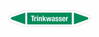 Rohrleitungskennzeichnung Aufkleber Etikett Trinkwasser DIN 2403 Wasser - 75 x 15 mm / 50 Stück