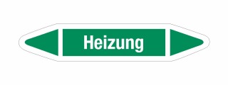 Rohrleitungskennzeichnung Aufkleber Etikett Heizung DIN 2403 Wasser - 125 x 25 mm / 50 Stück