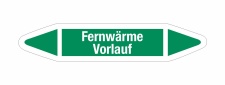 Rohrleitungskennzeichnung Aufkleber Etikett Fernw&auml;rme Vorlauf DIN 2403 Wasser