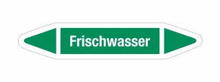 Rohrleitungskennzeichnung Aufkleber Etikett Frischwasser DIN 2403 Wasser - 75 x 15 mm / 50 Stück