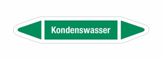 Rohrleitungskennzeichnung Aufkleber Etikett Kondenswasser DIN 2403 Wasser - 125 x 25 mm / 10 Stück