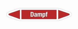 Rohrleitungskennzeichnung Aufkleber Etikett Dampf DIN 2403 Dampf - 125 x 25 mm / 50 Stück