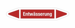 Rohrleitungskennzeichnung Aufkleber Etikett Entwässerung DIN 2403 Dampf - 300 x 60 mm / 50 Stück