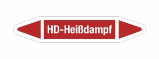 Rohrleitungskennzeichnung Aufkleber Etikett HD-Hei&szlig;dampf DIN 2403 Dampf