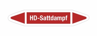 Rohrleitungskennzeichnung Aufkleber Etikett HD-Sattdampf DIN 2403 Dampf