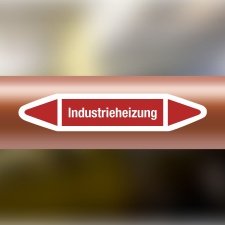 Rohrleitungskennzeichnung Aufkleber Etikett Industrieheizung DIN 2403 Dampf - 300 x 60 mm / 1000 Stück