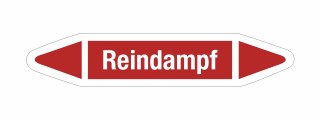 Rohrleitungskennzeichnung Aufkleber Etikett Reindampf DIN 2403 Dampf - 75 x 15 mm / 20 Stück