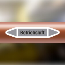 Rohrleitungskennzeichnung Aufkleber Etikett Betriebsluft DIN 2403 Luft - 180 x 36 mm / 100 Stück