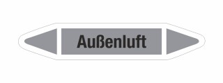 Rohrleitungskennzeichnung Aufkleber Etikett Außenluft DIN 2403 Luft - 180 x 36 mm / 10 Stück